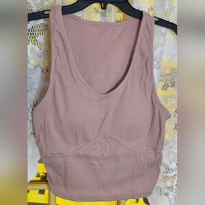 Source Unknown Mauve Ribbed Tank Top